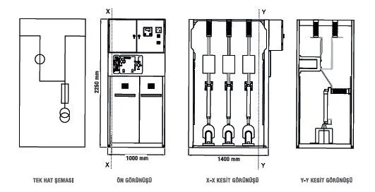 Akım-Gerilim Ölçü Hücresi — Teknik Çizimler